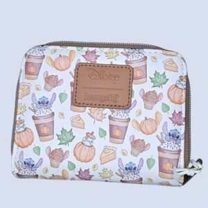 Loungefly Disney Stitch Pumpkin Spice Latte Mini Zipper Wallet
